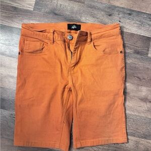 Men's Orange Jean Shorts